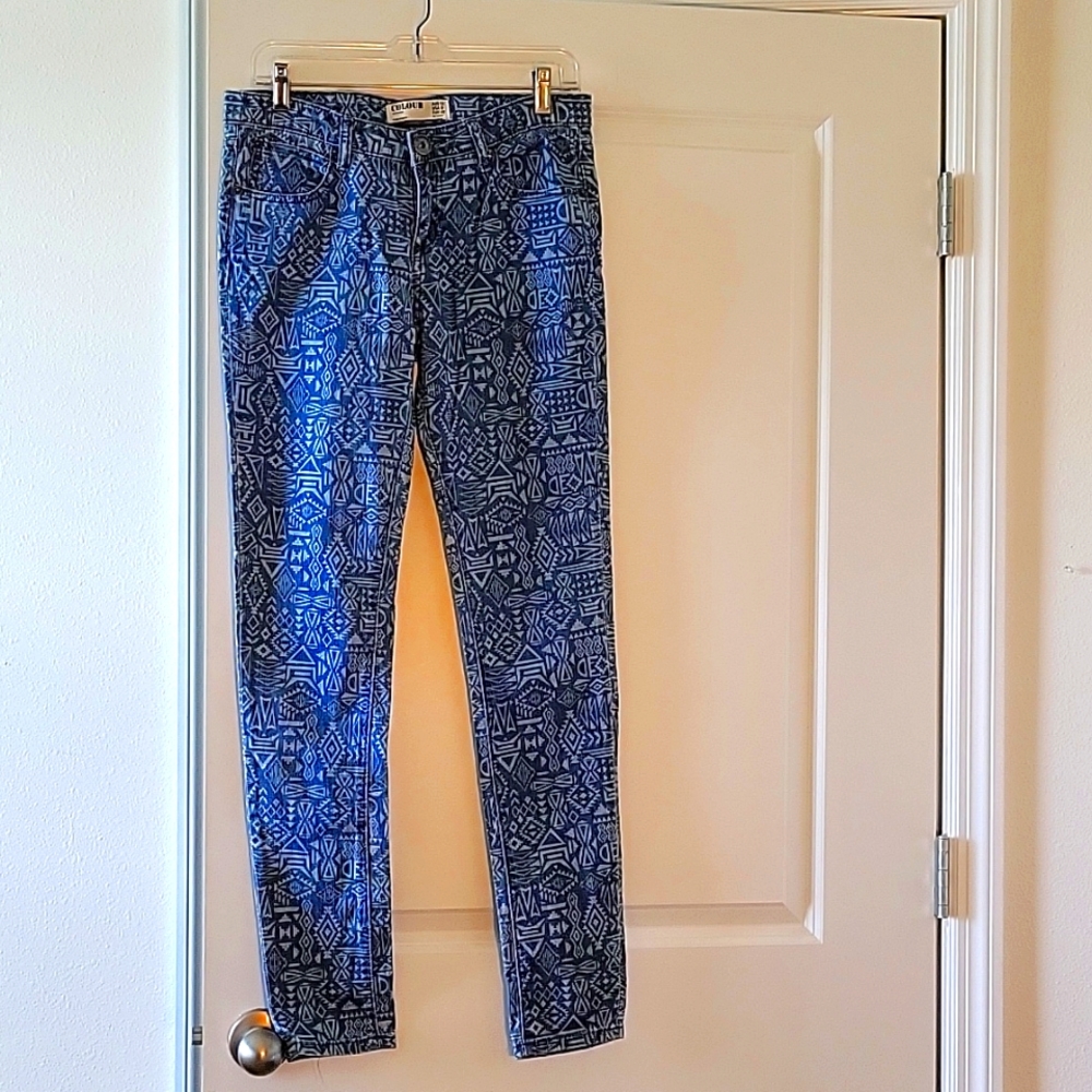 Cotton on colour patterned  jeans size 8
